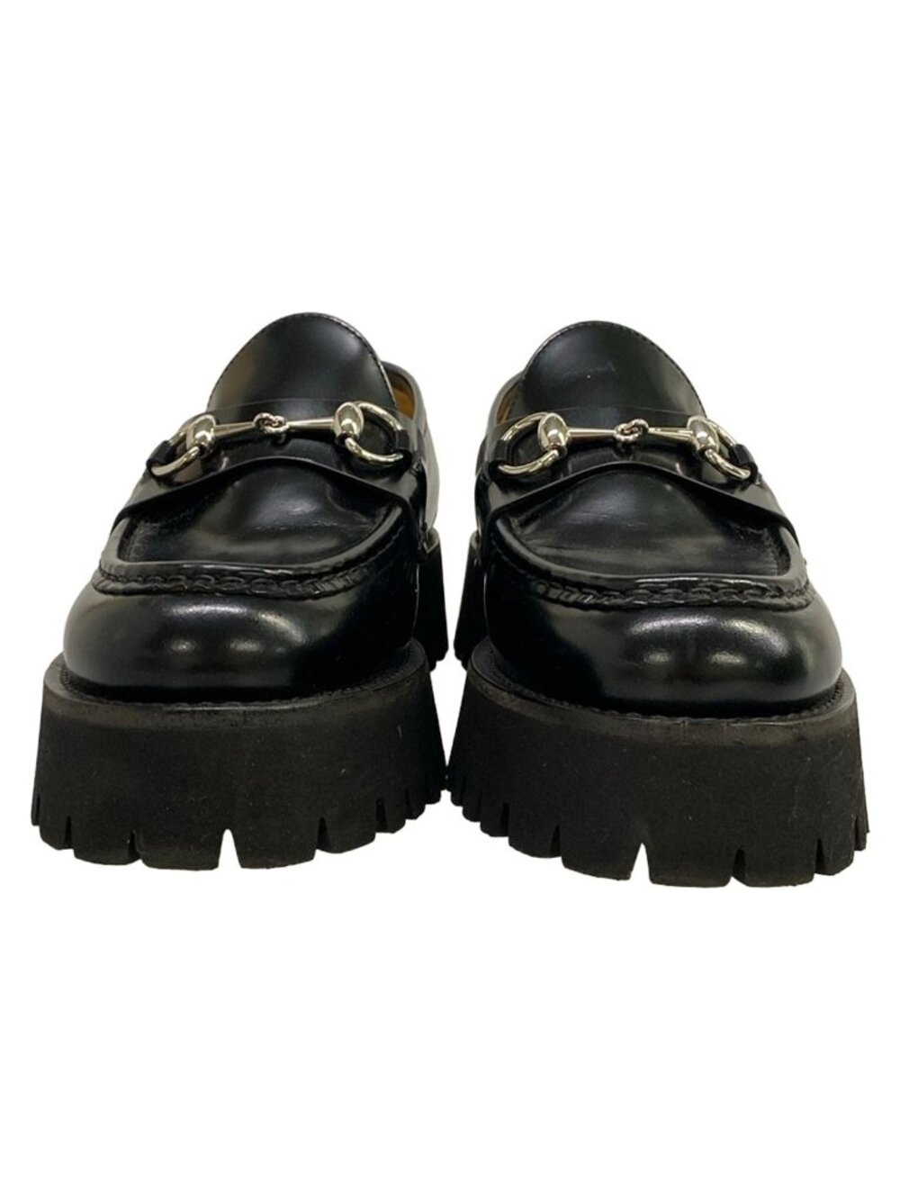 Gucci Loafers 38 Horsebit Black Thick Sole Leather - Picture 5 of 14